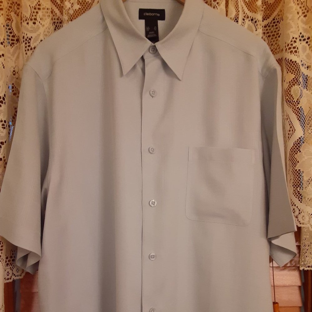 Mens Claiborne Dress Shirt Short Sleeves Size XL